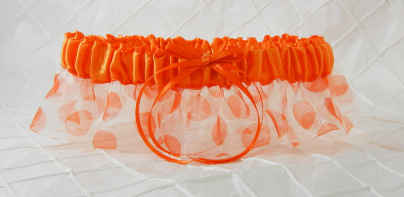 Orange Big Polka Dot Garter